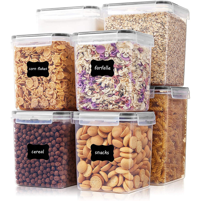 Prep & Savour Large Tall Airtight Food Storage Containers 8 Pieces, Vtopmart BPA Free Plastic